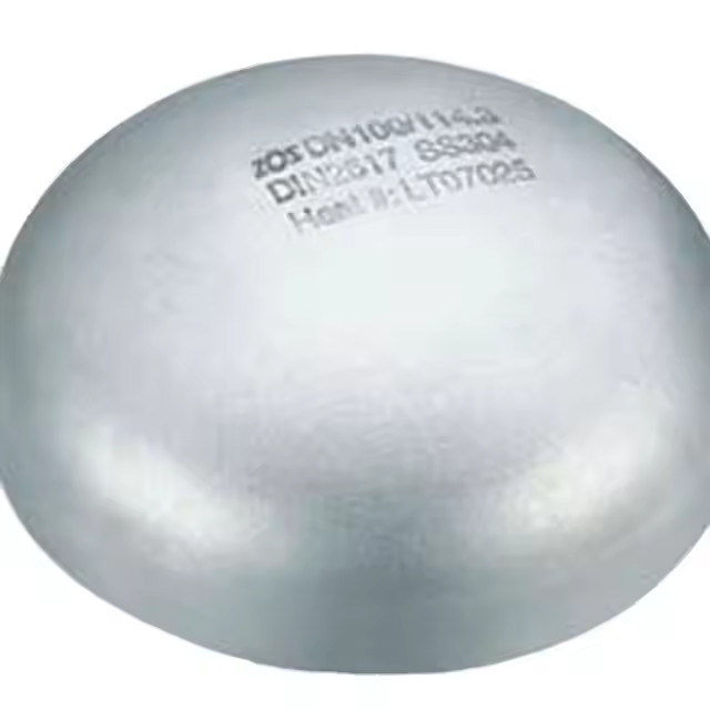 304 Stainless Steel Oval Tube Cap Sanitary Grade Internal and External Mirror Polished Welded Tube Cap Bright Stainless Steel